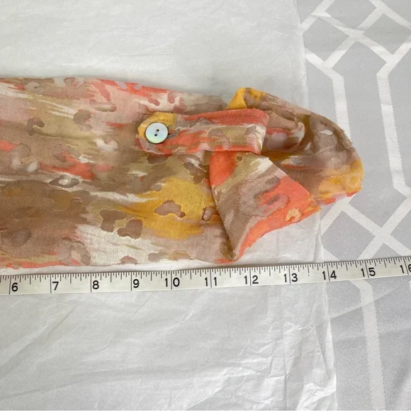 Ruby Rd. Vibrant Sheer Button-Up Blouse Leopard Print Women’s Size 8 - Picture 12 of 14